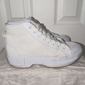 Adidas 3 Riemen White High Tops